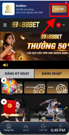 Cài đặt ứng dụng bo88bet